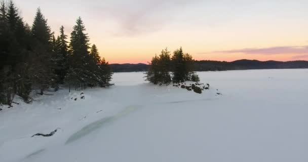 Imágenes Aéreas Del Tranquilo Paisaje Invernal — Vídeos de Stock