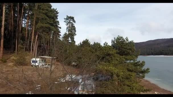 Images Aériennes Lac Montagne Tranquille — Video