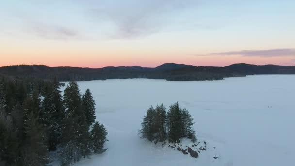 Aerial Footage Tranquil Winter Landscape — Stock Video