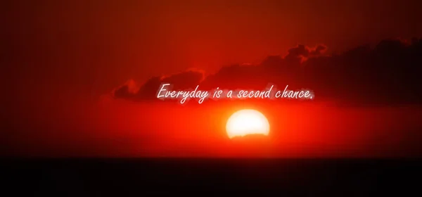 Zitat Hintergrund Mit Sonnenuntergang Und Meer — Stockfoto