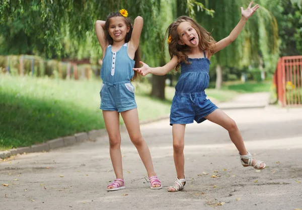 夏の公園の2人の少女の写真 — ストック写真