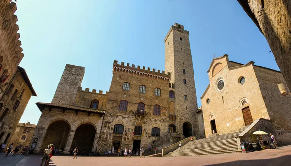 Merkezi San Gimignano Küçük Antik Şehir Toscana Italy — Stok fotoğraf