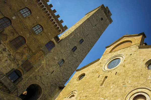 Κέντρο Του San Gimignano Μικρά Αρχαία Πόλη Στην Τοσκάνη Ιταλία — Φωτογραφία Αρχείου