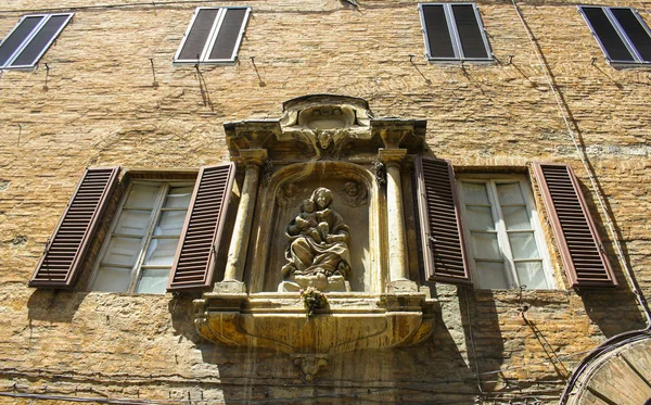 Podrobnosti Krásné Město Siena Toscana Itálie Nejtěžší Době Fotografie Poledne — Stock fotografie