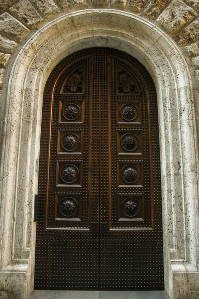 Doorway Stone Ancient Medieval Wall Siena Toscana Italy — Stock Photo, Image