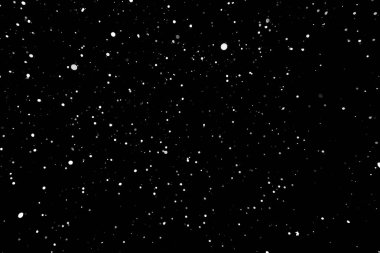 Kar fırtınası doku. Siyah arka plan, ışıkları bokeh vurdu kar taneleri havada uçan