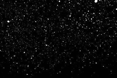 Kar fırtınası doku. Siyah arka plan, ışıkları bokeh vurdu kar taneleri havada uçan