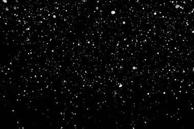 Kar fırtınası doku. Siyah arka plan, ışıkları bokeh vurdu kar taneleri havada uçan