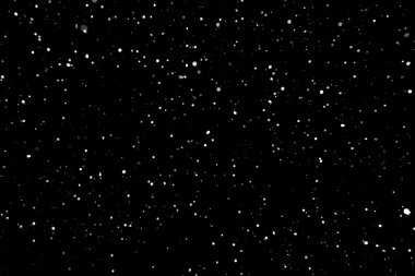 Kar fırtınası doku. Siyah arka plan, ışıkları bokeh vurdu kar taneleri havada uçan