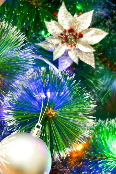 Defocused Christmas Decorations Lights Christmas — Stock Photo, Image