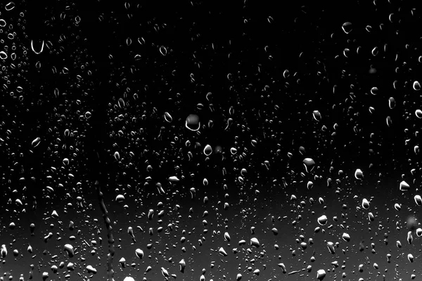 Краплі Дощу Чорному Склі — стокове фото