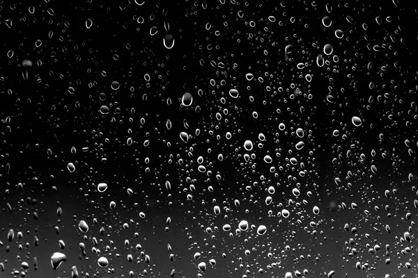 Gotas Chuva Vidro Preto — Fotografia de Stock