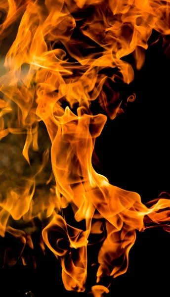 Fire Flames Black Background — Stock Photo, Image