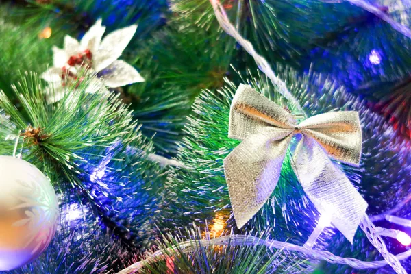 Desenfocado Decoraciones Navideñas Luces Navidad — Foto de Stock
