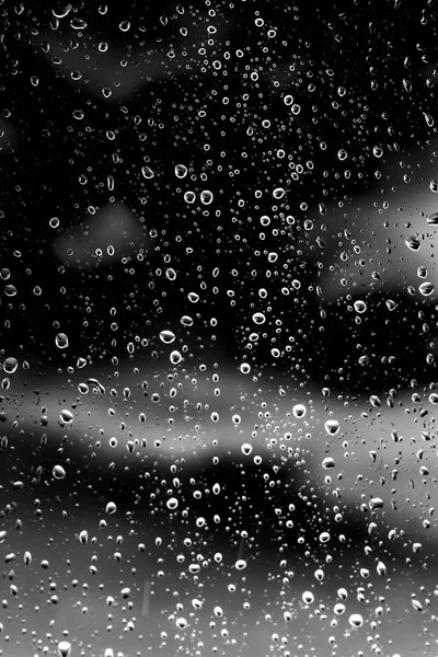 Gouttes Pluie Sur Verre Noir — Photo