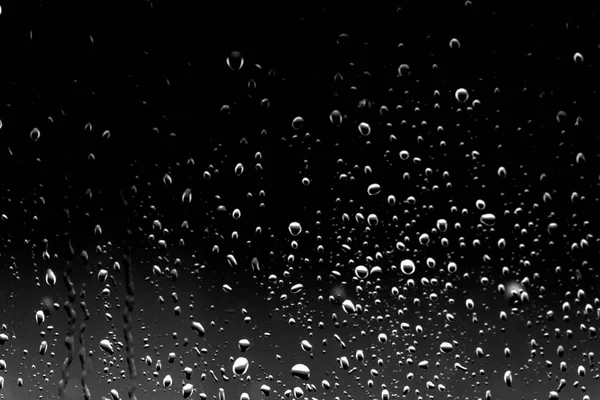 Gouttes Pluie Sur Verre Noir — Photo