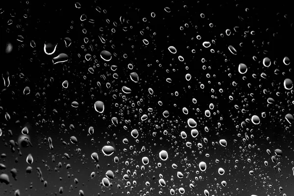 Gotas Lluvia Sobre Vidrio Negro —  Fotos de Stock