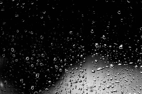 Dešťové Kapky Černé Sklo — Stock fotografie