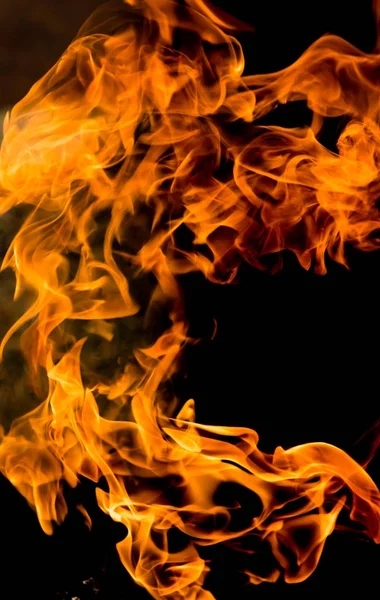 Fire Flames Black Background — Stock Photo, Image