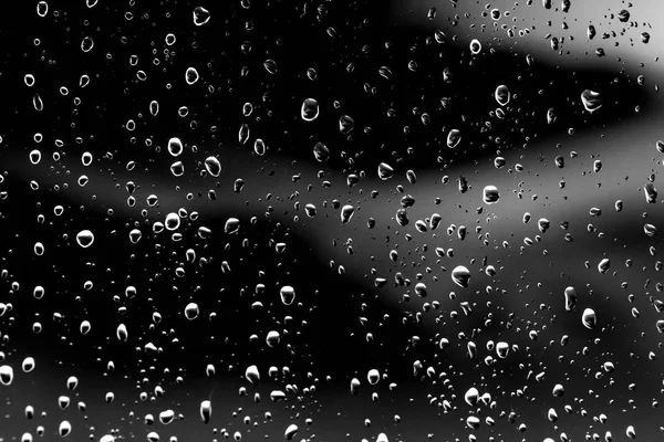 Regendruppels Zwart Glas — Stockfoto