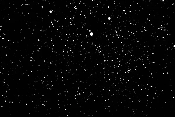 Snowstorm Texture Bokeh Lights Black Background Shot Flying Snowflakes Air — Stock Photo, Image