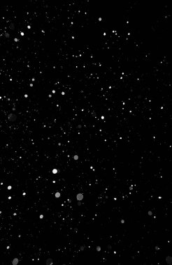 Kar fırtınası doku. Siyah arka plan, ışıkları bokeh vurdu kar taneleri havada uçan