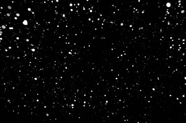 Kar fırtınası doku. Siyah arka plan, ışıkları bokeh vurdu kar taneleri havada uçan