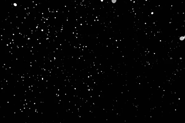 Sněhová Bouře Texturu Bokeh Světla Černém Pozadí Střílel Létání Sněhové — Stock fotografie