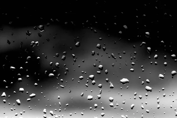 Raindrops Black Glass — Stock Photo, Image