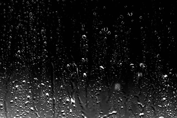 Gotas Lluvia Sobre Vidrio Negro —  Fotos de Stock