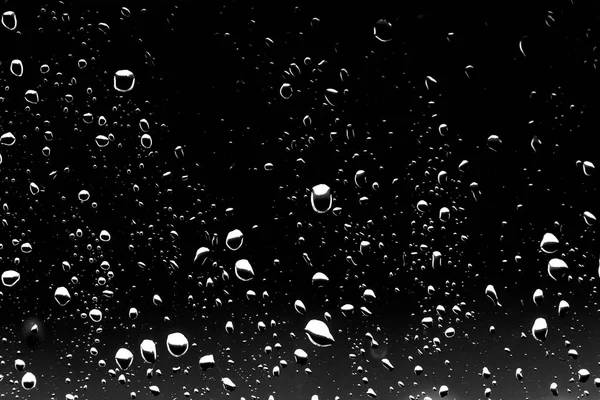 Raindrops Black Glass — Stock Photo, Image