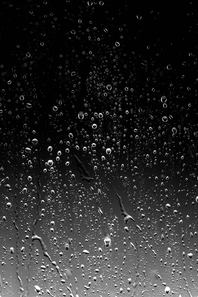 Gotas Lluvia Sobre Vidrio Negro —  Fotos de Stock