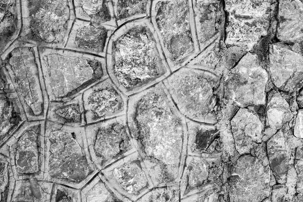 Stone Paving Fence Wall Black White — Stock Photo, Image