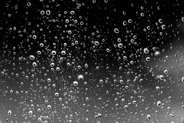 Gouttes Pluie Sur Verre Noir — Photo