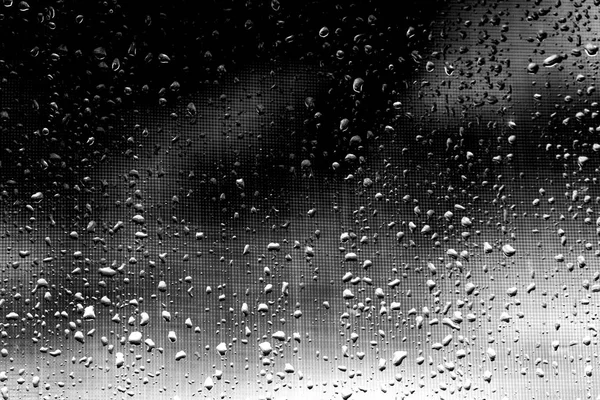 Gocce Pioggia Vetro Nero — Foto Stock