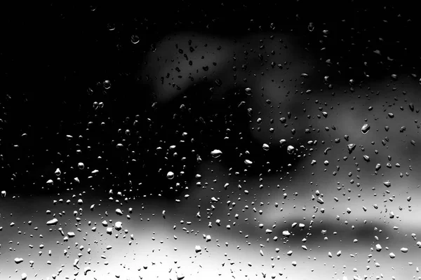 Krople Deszczu Czarne Szkło — Zdjęcie stockowe