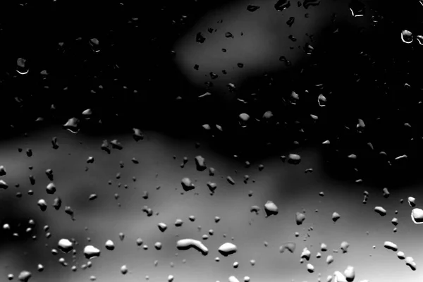 Gotas Lluvia Sobre Vidrio Negro — Foto de Stock