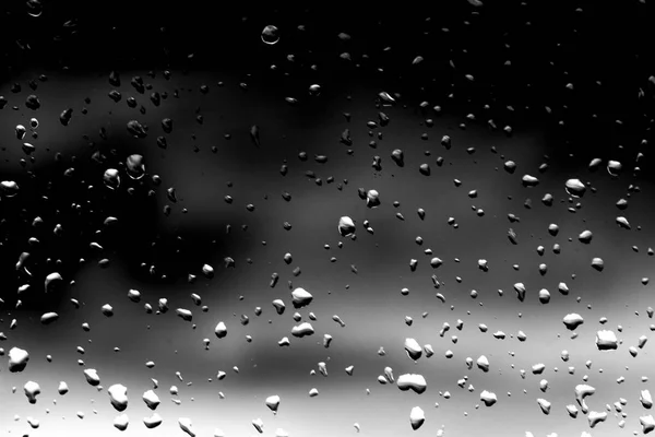 Gouttes Pluie Sur Verre Noir — Photo