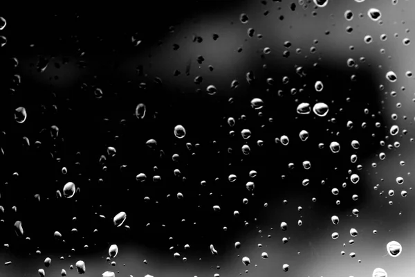 Gouttes Pluie Sur Verre Noir — Photo