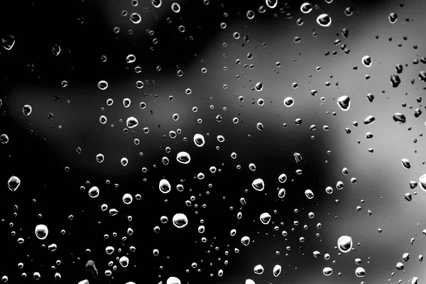 Gouttes Pluie Sur Verre Noir — Photo