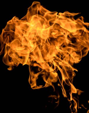 alevler siyah arkaplanda