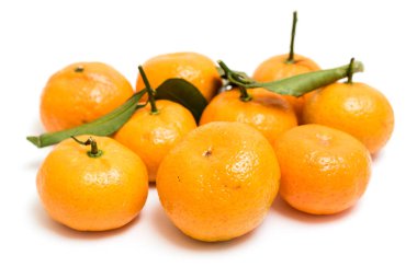 mandalina izole beyaz bir arka plan üzerinde