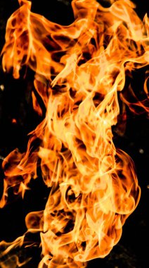 alevler siyah arkaplanda