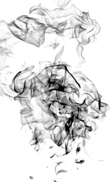 Black Smoke White Background Abstraction — Stock Photo, Image