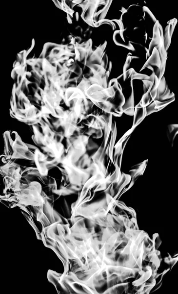 Humo Blanco Sobre Fondo Negro Abstracción — Foto de Stock