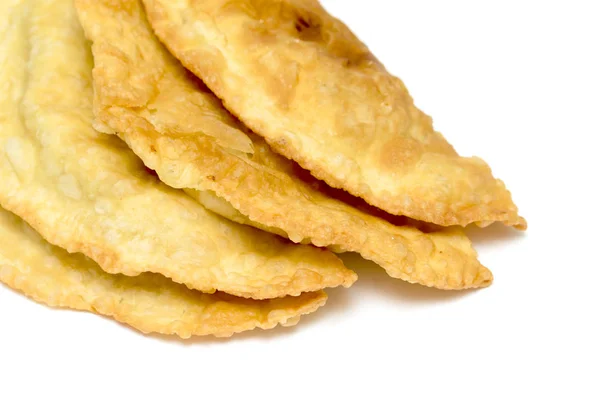 Cheburek Traditionell Maträtt Många Turkiska Och Mongoliska Folken Isolerad Vit — Stockfoto