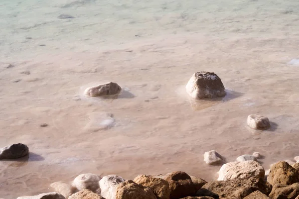 Costa Lago Sal Pedras Areia — Fotografia de Stock