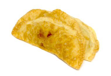 Cheburek - beyaz arka plan üzerinde izole birçok Türk ve Moğol halkların geleneksel çanak