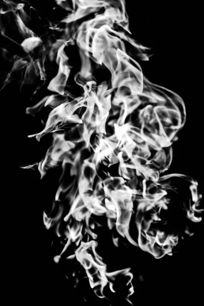 Humo Blanco Sobre Fondo Negro Abstracción —  Fotos de Stock