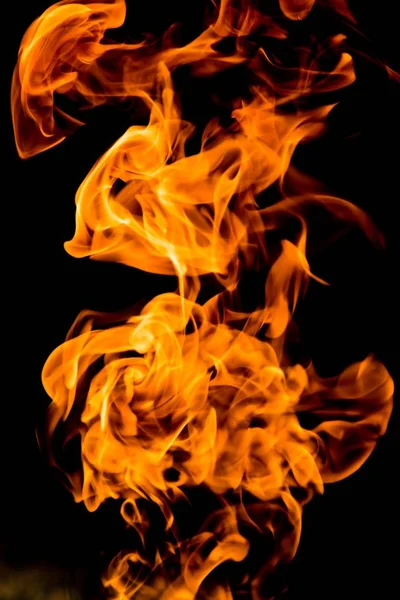 Fire Flames Black Background — Stock Photo, Image